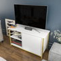 Hanah Home Soporte para TV Muskegon - Dorado, Blanco